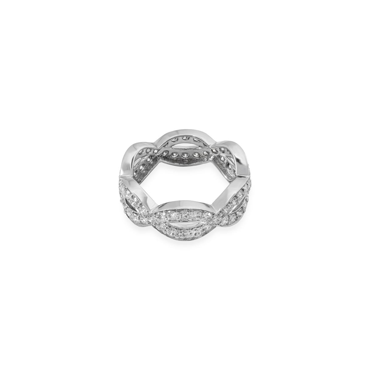 White Gold Diamond Infinity Full Eternity Ring 2.06ct